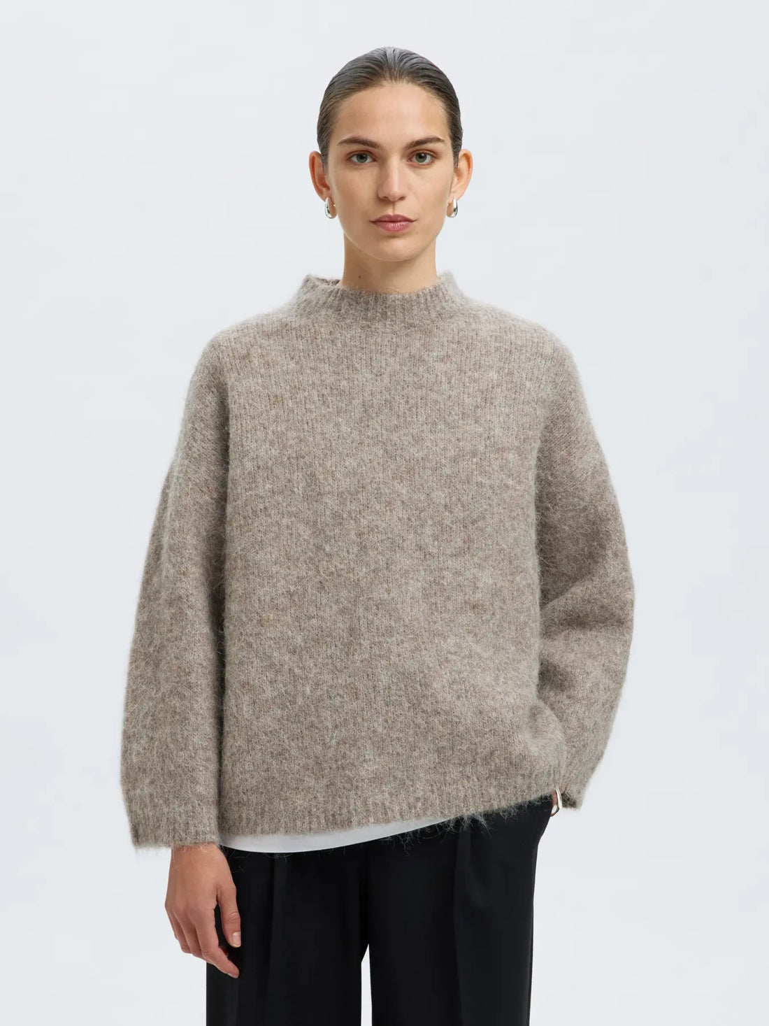 SLFgabriella LS Knit New O-Neck - Steel Grey