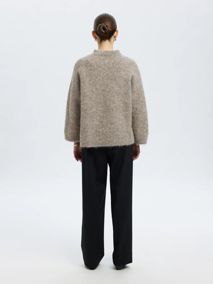 SLFgabriella LS Knit New O-Neck - Steel Grey