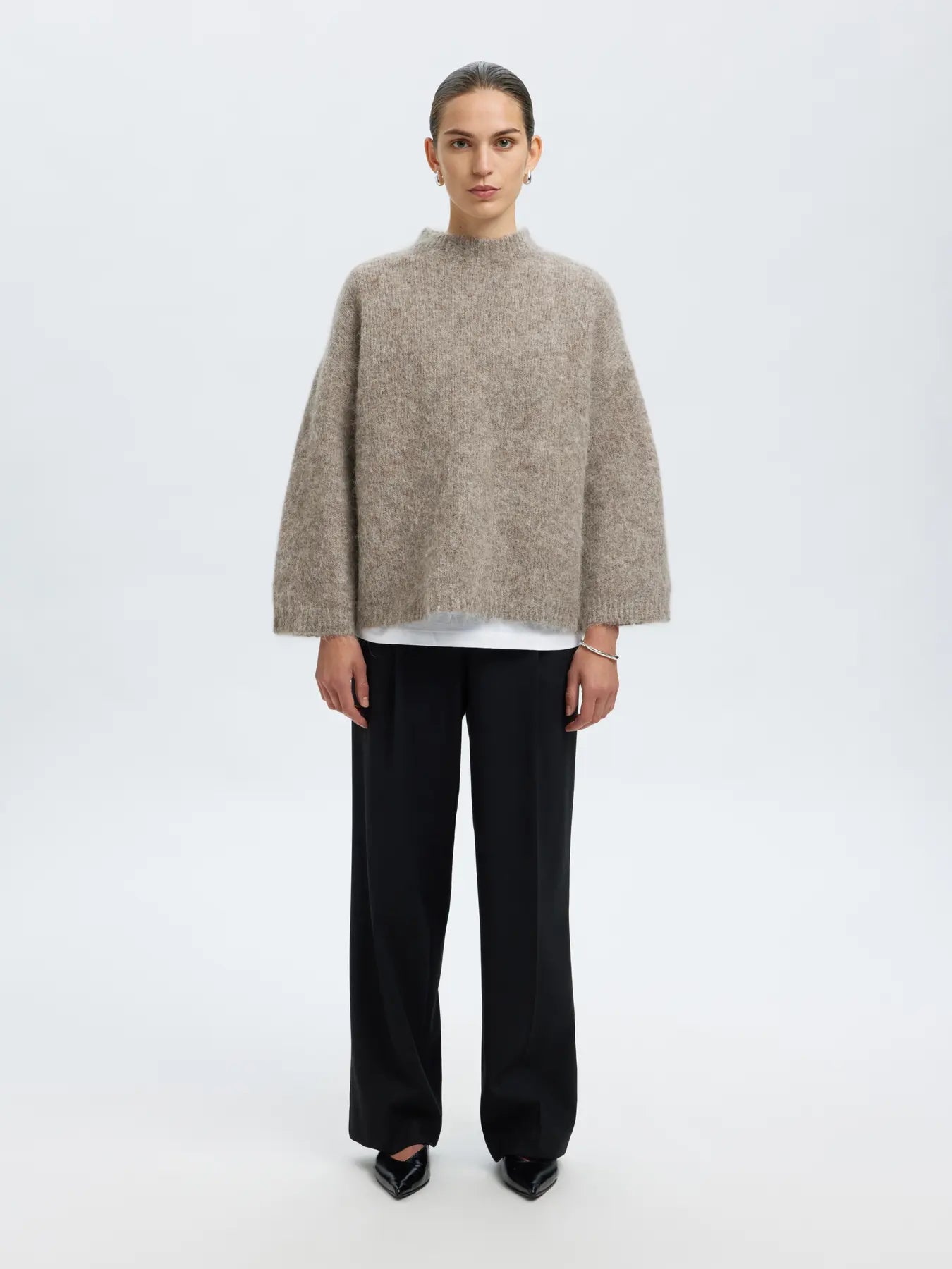 SLFgabriella LS Knit New O-Neck - Steel Grey