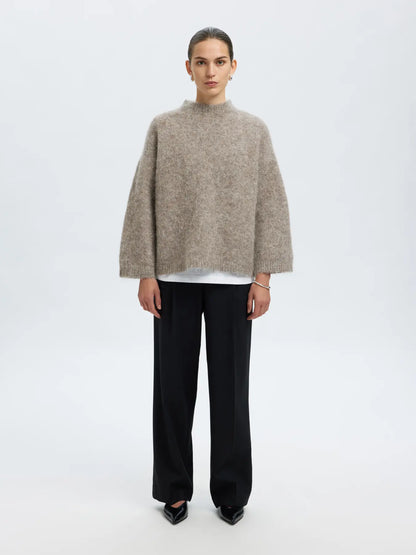 SLFgabriella LS Knit New O-Neck - Steel Grey