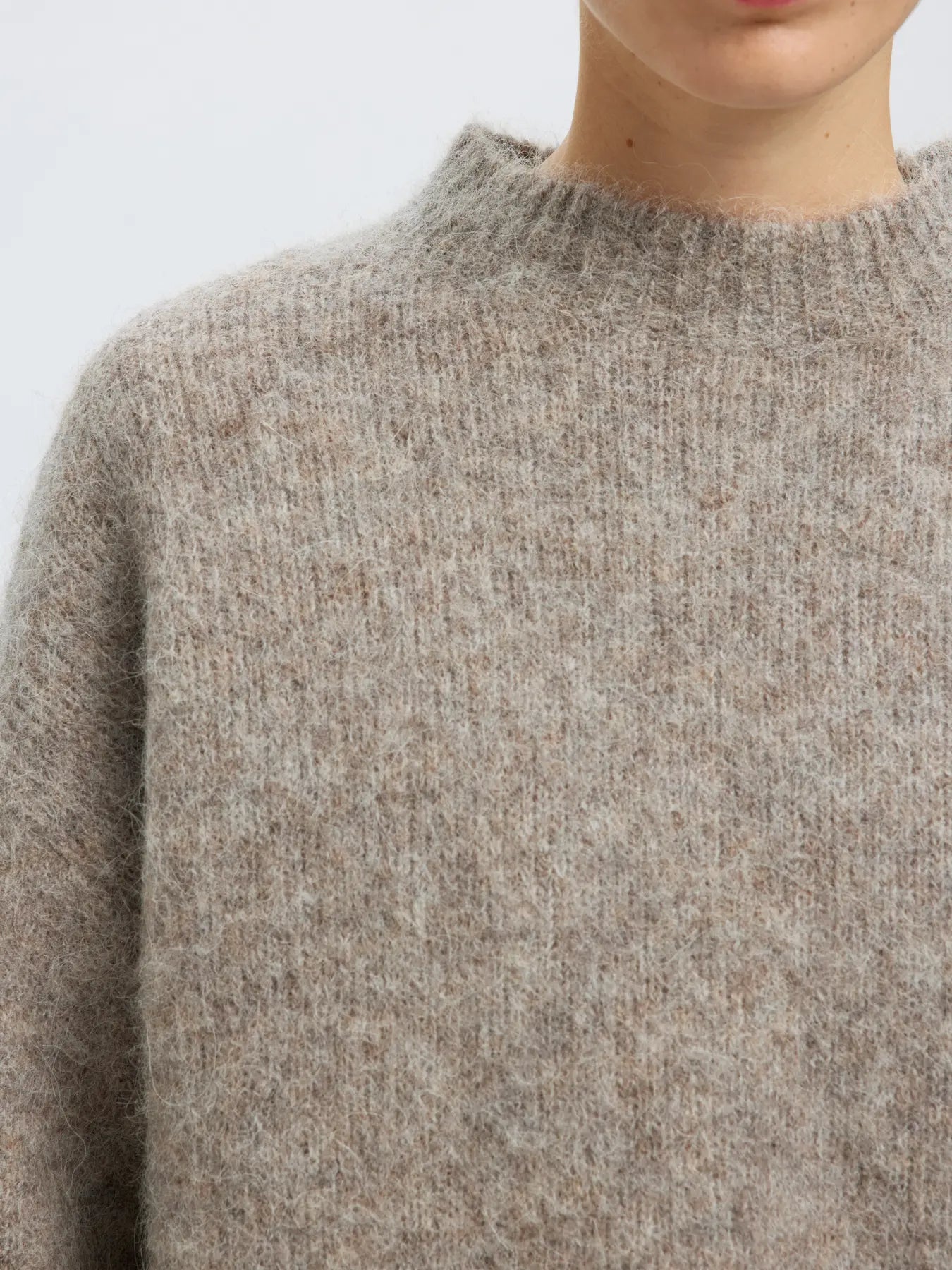 SELECTED FEMME Slfgabriella Ls Knit New O-Neck Noos, Steel Gray, L SELECTED FEMME Slfgabriella Ls Knit New O-Neck Noos, Steel Gray, L