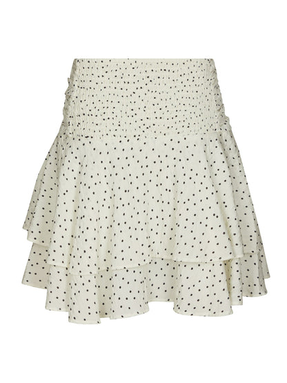 Janie Mini Dot Skirt - Off White