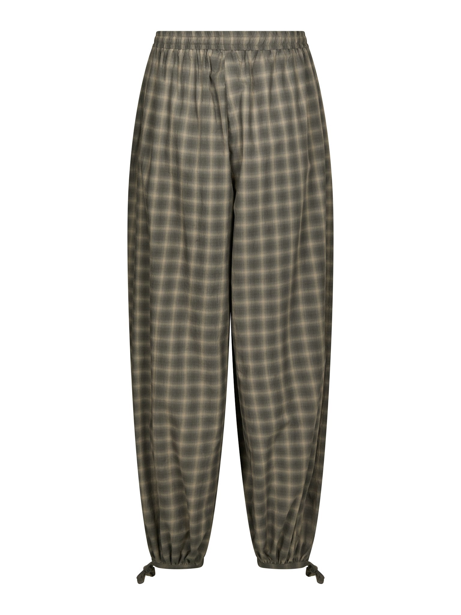 Roxane Balloon Checked Pants - Dusty Army