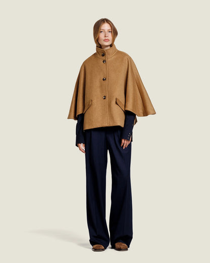 Zoelle Wool Cape - Tabacco